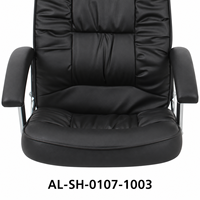 Chaise de bureau de direction moderne en cuir PVC noir, accoudoirs rembourrés, finition chromée, base à cinq étoiles, hauteur réglable pour manager