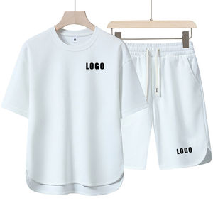 ชุดเสื้อยืดคอกลมและกางเกงขาสั้นสำหรับผู้ชายชุดสองชิ้นกางเกงขาสั้นสำหรับผู้ชายใส่ฤดูร้อนโลโก้ออกแบบได้ตามต้องการ - Product Image 6