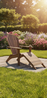 Chaise Adirondack classique pour l'extérieur, patio, jardin, pelouse, terrasse, résistante aux intempéries, en bois d'acacia massif, meubles portables pour utilisation en parc
