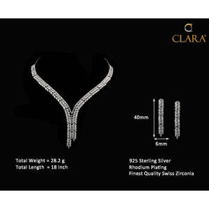 NOVAMART Fine Buy Premium 925 <b>Sterling</b> <b>Silver</b> <b>Necklace</b> Sets for Women Marquise Cut Diamond and Zircon with <b>Pearl</b> Parties Wedding - Product Image 6