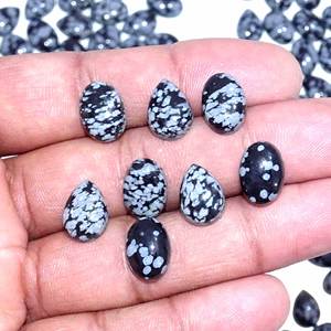 Venta a granel de piedras preciosas sueltas cabujón comprar copo de nieve obsidiana piedras preciosas sueltas para la fabricación de joyas de la India - Product Image 2