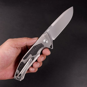 Nouveau couteau en titane fait main haut de gamme, lame M390, couteau de poche pliable tactique de survie pour le camping en plein air - Product Image 4