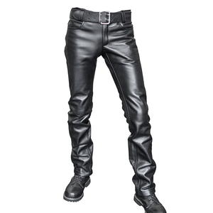 Nouveaux pantalons en cuir personnalisés pour hommes Slim Fit noir hommes 100% pantalons en cuir souple de haute qualité Legging pantalons en cuir - Product Image 5