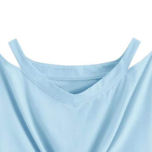 Venta al por mayor Tarifa Mujeres New Deisgn Cuello redondo Liso En blanco Mangas cortas Mujeres Crop Top Camisetas - Product Image 6