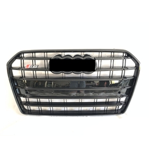 Grille de style S6 pour <span class=keywords><strong>Audi</strong></span> <span class=keywords><strong>A6</strong></span> <span class=keywords><strong>RS6</strong></span> C7.5 facelift pare-chocs <span class=keywords><strong>avant</strong></span> s-line Grill 2016-2018 maille de capot noir brillant - Product Image 1