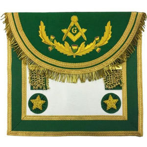 Pakistan Manufacturer Masonic Regalia Master Mason <b>Apron</b> Navy Blue With Golden Fringe Gold - Product Image 5