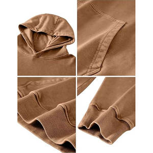 Suéteres con logotipo en relieve de alta calidad premium, sudadera con hombro caído, Etiqueta Privada, jersey con bolsillo de canguro, Sudadera con capucha - Product Image 4