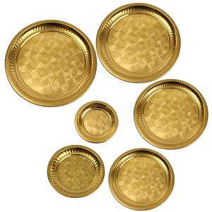 Pooja Thali de latón y acero inoxidable a precio barato en acabado dorado y plateado con caja de regalo de terciopelo, proveedor de India - Product Image 3