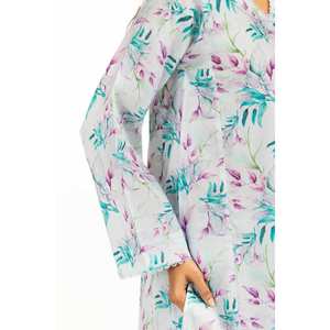 Conjunto Casual de Dos Piezas para Mujer, Color Azul Cielo, Chifón Estampado, para Primavera/Verano, Top Corto, Talla 3XL - Product Image 2