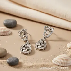 Pendientes de Plata de Ley 925 con Circonita Cúbica en Forma de Corazón, Colección de Joyería de Cristal para Mujer - Product Image 2