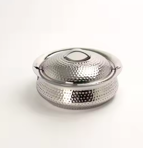 Casseroles multi-usages isolées et écologiques en métal martelé de luxe moderne argenté Vaisselle pour casseroles décoratives - Product Image 1