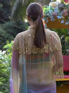 ชุดเดรสผูกคอประดับด้วยลูกปัดปักเลื่อมสำหรับเทศกาลเทศกาลเสื้อผ้าปักลายสวยงามไข่มุก - Product Image 2