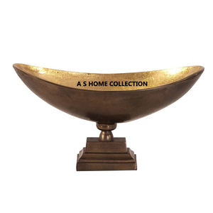 Cuenco de madera en el mejor soporte de aluminio que sirve decoración del hogar y diseño de forma de pájaro volador chapado en oro hecho a mano - Product Image 5