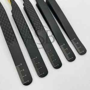 Pince à épiler d'extension de cils en acier durable japonais en or noir 45 90 65 degrés volume et pince à cils d'isolement - Product Image 2