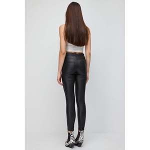 Women's Casual Leather-Look Skinny Trousers High Waist <b>Pencil</b> Pants with Breathable Plus Size XL <b>Colorful</b> Wash for Autumn Season - Product Image 5