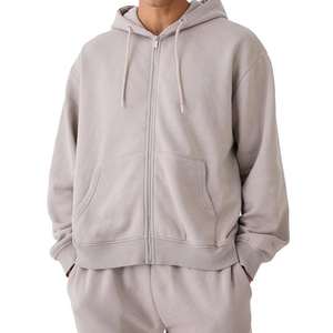 2025 Manufacturer Men Reverse Weave Hoodie Contrast Cotton Fleece Blank <b>Zip</b> Up <b>Stitch</b> Custom Reversible Hoodie - Product Image 5