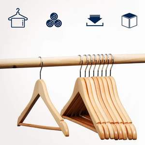 Vintage Quality <b>Wood</b> Clothes <b>Hanger</b> for Wardrobe Bathroom Living Room-for <b>Coat</b> Pant Suit Shirt with Large Capacity - Product Image 6