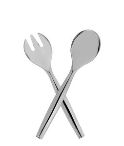 Service à salade en acier inoxydable avec forme gracieuse et manipulation facile pour les repas à l'intérieur, les événements officiels ou les fêtes de fin d'année. - Product Image 3