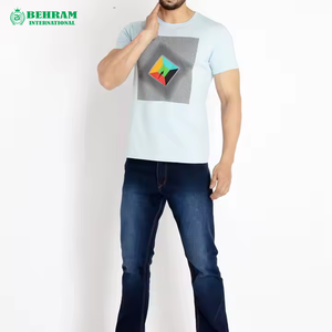 T-shirt personnalisé en polyester/coton à col rond, coupe ample, impression numérique du logo, manches durables anti-boulochage, écologique, pour homme - Product Image 3