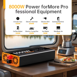 Convertisseur d'énergie à onde sinusoïdale pure HOULI 8000W 12V 24V 48V DC vers AC 220V pour voiture, camping-car et maison - Product Image 6