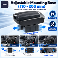 Boîte d'accoudoir universelle personnalisée pour voiture avec 7 ports USB, organisateur de console centrale réglable et porte-gobelet pour berlines et SUV