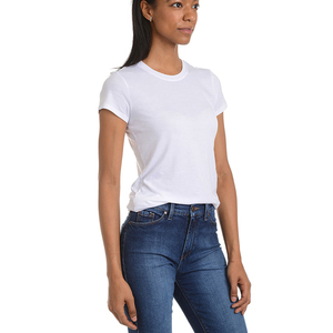 Camiseta de manga corta para mujer, camiseta ligera de algodón en blanco, ropa informal lisa, camisetas - Product Image 3