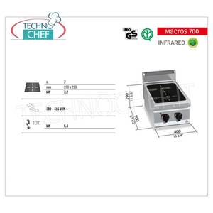Cuisinière électrique 2 zones avec plaque infrarouge, 6,4 kW - Product Image 2