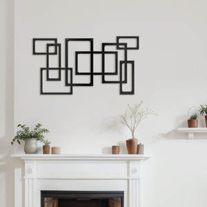 Tenture murale contemporaine abstraite en métal, design géométrique, décoration, artisanat moderne, WB Inc, mur contemporain abstrait en métal en Inde - Product Image 2