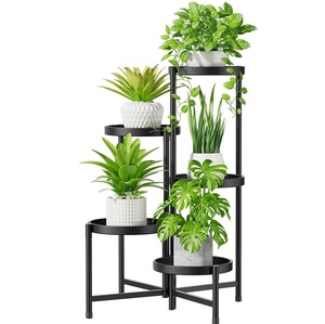 Estante de exhibición de flores de metal personalizado, gran soporte de plantas de jardín de lujo para cubierta de aire acondicionado en el balcón, precio al por mayor - Product Image 1