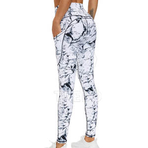 Mallas de Yoga de compresión de cintura alta ligeras de último diseño 2025 para mujer patrón sólido transpirable entrenamiento de secado rápido - Product Image 5