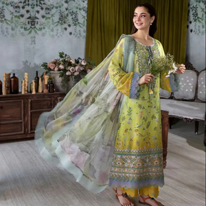 Venta al por mayor césped 3 piezas Salwar Kameez mujeres indio pakistaní étnico señoras fiesta Punjabi Trajes cosidos - Product Image 1