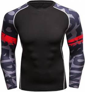 BJJ MMA Training Rashguard OEM Chemise de compression personnalisée à manches longues avec option de tissu Spandex respirant - Product Image 1