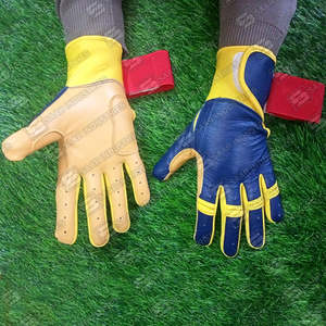 Gants de frappe de baseball en cuir de vachette véritable de haute qualité, en combinaison de couleurs orange et beige uniques, pour l'entraînement - Product Image 6