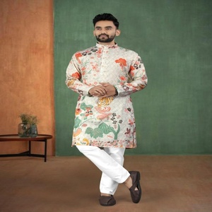 Kurta ชุดนอนพิมพ์ลายและปักผ้าเรยอนสำหรับงานเทศกาลผู้ผลิตและผู้จัดจำหน่ายจากอินเดียในอัตราที่ต่ำที่สุด - Product Image 1