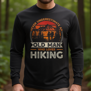 Old <b>Man</b> <b>Who</b> <b>Loves</b> Hiking Vintage Long Sleeve T-Shirt - Product Image 3