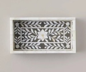 Royal decore Mart ถาดลายดอกไม้ MDF ฝังกระดูกสำหรับบ้านโรงแรมร้านอาหารเครื่องครัวอินเดีย - Product Image 2