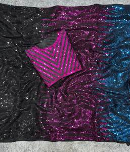 Sari de Tela de Seda Pesada con Nuevo Diseño, Inspirado en Bollywood, para Fiestas Nocturnas, con Blusa a Juego para Mujer - Product Image 4