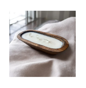 Bougie en bois bol pour vacances décor à la maison sur le thème de Noël pâte en bois bougie bol en bois pâte bol bougie - Product Image 3