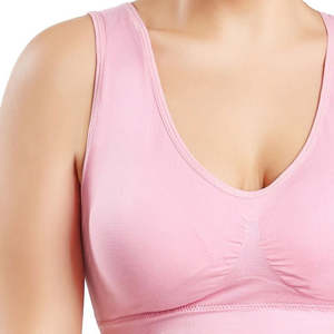 Vente en gros de vêtements de sport pour femmes de couleur rose clair soutien-gorge de sport de haute qualité en tissu extensible taille élastique séchage rapide pour dames - Product Image 6