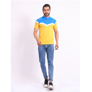 Vente chaude Premium Mercerisé Imprimé pour Polo Neck Demi Manches T-Shirt 100% Confortable Élégant Casual Wear Mode Régulier - Product Image 1