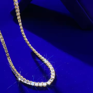 สร้อยคอโซ่เพชรโมอิสสีเงิน925สดใสขนาด18นิ้วแบบคลาสสิกเครื่องประดับหรูหราเป็นประกายระดับพรีเมียมสำหรับผู้ชายและผู้หญิง - Product Image 4