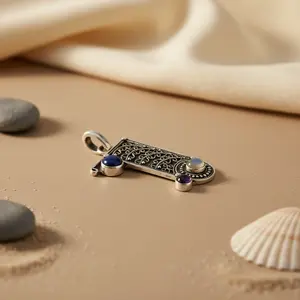 Colgante de Plata 925 con Piedras Preciosas para Mujer, Estilo Boho, Joyería Religiosa con Baño de Rodio, Colgantes con Dijes de Oro Blanco - Product Image 1