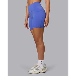 Shorts Fusion de cintura ultra alta de 6 pulgadas para mujer con bolsillos - Azul Baja - Product Image 1