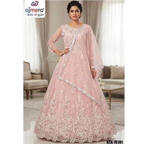 Ajmera Modern Natural Bridal Embroidery Eco-Friendly Quick Dry High Neck Fashion Gown Elegant Party Wear Sleeveless <b>Wedding</b> - Product Image 1