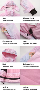 Traje de Esquí Térmico de Invierno Unisex de Talla Grande, Chaqueta Impermeable con Capucha y Pantalones, Conjunto Cortavientos para Snowboard con Cremallera - Product Image 6