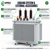 Transformateur de distribution immergé dans l'huile APEX S13-M 630-1600 kVA 33/35 kV/690 V pour postes de transformation industriels IEC 60076