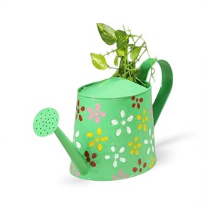 Arrosoir en métal à imprimé floral avec bec extra long et poignée ronde surdimensionnée pour l'arrosage des plantes d'intérieur - Product Image 4