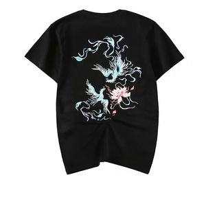 Camiseta bordada de algodón, peso ligero, bordado personalizable, estilo suelto, OEM, camiseta bordada personalizada para hombres - Product Image 4