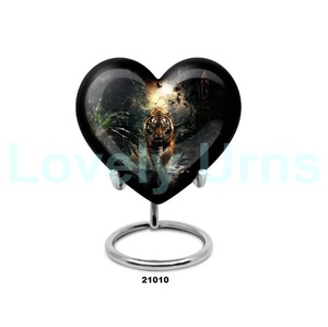 โกศรูปหัวใจสีขาวสำหรับผู้ใหญ่ขี้เถ้าของมนุษย์ตกแต่งโกศขนาดใหญ่พร้อมขาตั้งและถุงกำมะหยี่ฟรี - Product Image 2