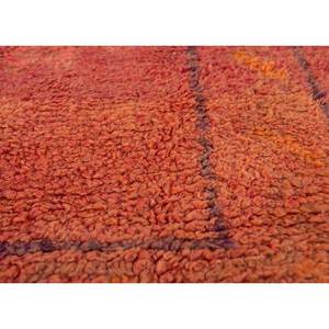 Tapis en laine noués à la main Nuray, motif géométrique rouge et orange, grand rectangle pour couloir, salon et chambre - Pae-4595 - Product Image 3